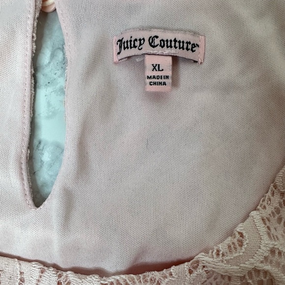 Juicy Couture light pink, short-sleeved, knee-length lace dress size XL - Picture 6 of 6